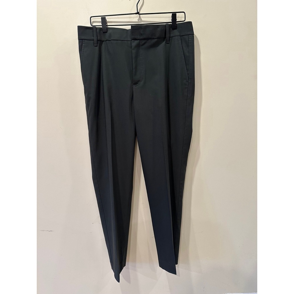 Vince Classic Black Career Pants Women's 12 Wool Stretch Ankle Trousers Highrise